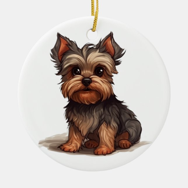 ORNAMENTO DE CERÂMICA YORKIE -993- (Frente)