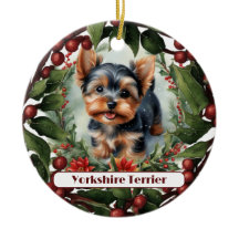 Yorkie adorável, Natal personalizado