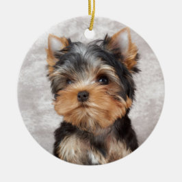Ornamento De Cerâmica Yorkie maravilhoso