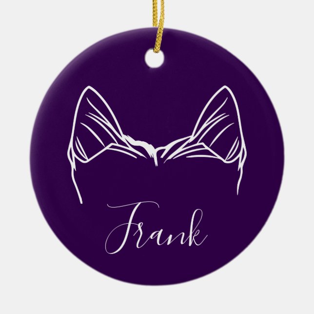 Ornamento De Cerâmica Yorkie Ornament (Paw Prints) (Frente)