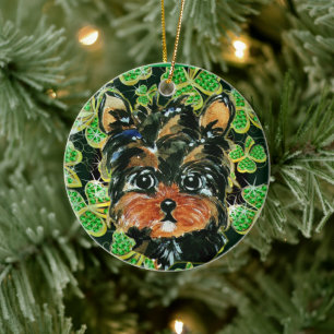 ORNAMENTO DE CERÂMICA YORKIE POO