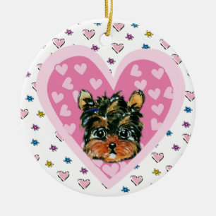 Ornamento De Cerâmica Yorkie Poo