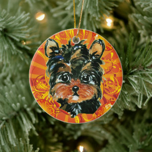 ORNAMENTO DE CERÂMICA YORKIE POO
