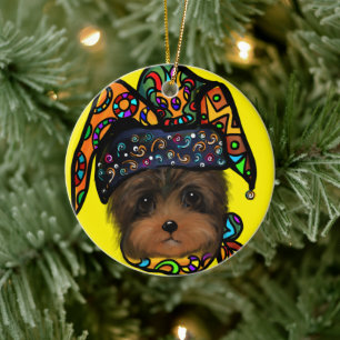 ORNAMENTO DE CERÂMICA YORKIE POO       
