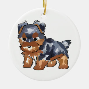 Ornamento De Cerâmica Yorkie Puppy