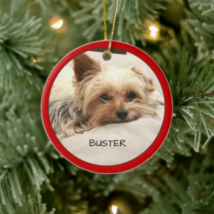 Ornamento De Cerâmica Yorkie Terrier Dog Personalizado
