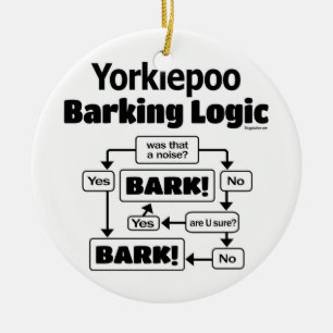 Ornamento De Cerâmica Yorkiepoo: Lógica de Barking