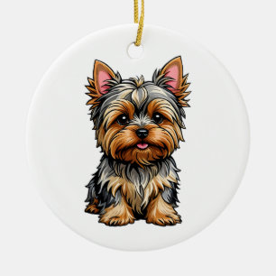 Ornamento De Cerâmica Yorkshire Terrier