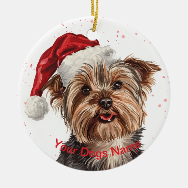 Ornamento De Cerâmica Yorkshire Terrier (Frente)