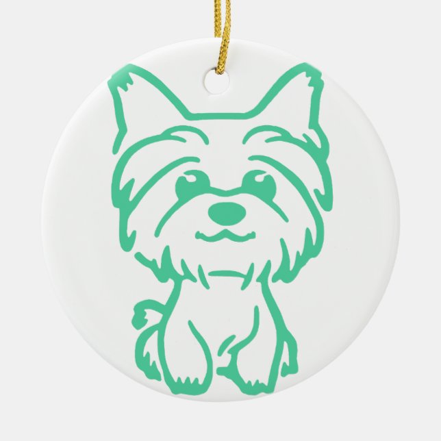ORNAMENTO DE CERÂMICA YORKSHIRE TERRIER #48 (Frente)