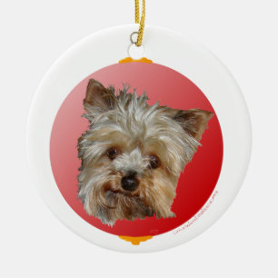 Ornamento De Cerâmica Yorkshire Terrier de Natal