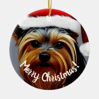 Ornamento De Cerâmica Yorkshire Terrier Natal