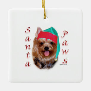Ornamento De Cerâmica Yorkshire Terrier Papais noeis Paws