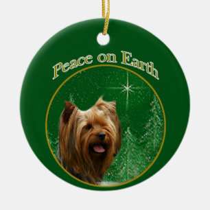 Ornamento De Cerâmica Yorkshire Terrier Peace