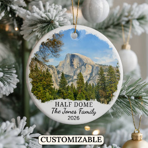 Ornamento De Cerâmica Yosemite Half Dome Personalizado, Califórnia Perso