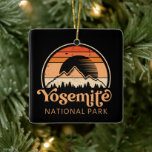 Ornamento De Cerâmica Yosemite National Park California Retro Vintage<br><div class="desc">Parque Nacional Yosemite California Retro Vintage USA National Park</div>