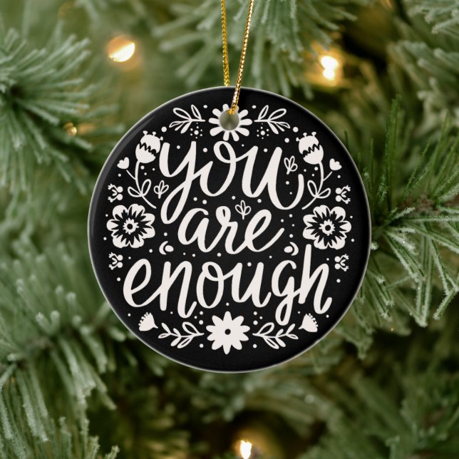 Ornamento De Cerâmica You are enough self love mental health support (Árvore)