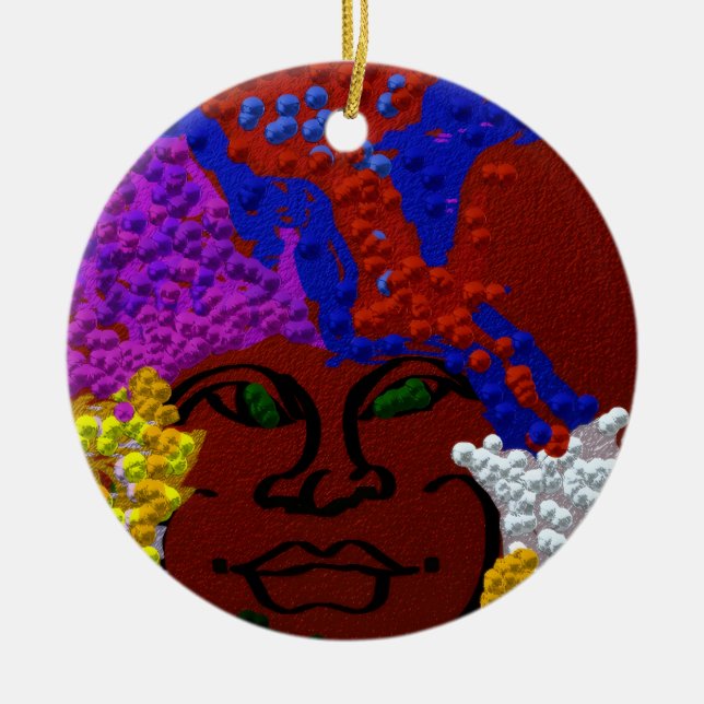 Ornamento De Cerâmica Young Woman in the Flower Mist (Frente)