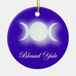 Ornamento De Cerâmica Yule abençoado (deusa tripla da lua)