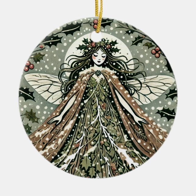 Ornamento De Cerâmica Yule Goddess Winter Solstice (Frente)