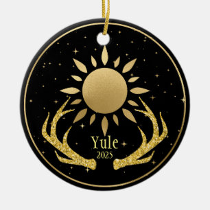Ornamento De Cerâmica Yule Sun com Antlers
