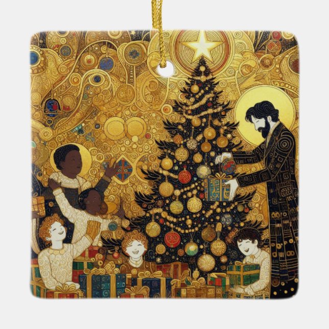 Ornamento De Cerâmica Yuletide Joy (Frente)