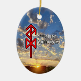 Ornamento De Cerâmica Yuletide Viking Rune