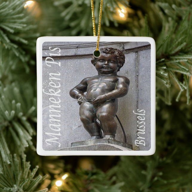 Ornamento De Cerâmica zBE046 MANNEKEN PIS Bruxelas Bruxelles, (Árvore)
