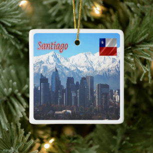Ornamento De Cerâmica zCL018 SANTIAGO Skyline, América,