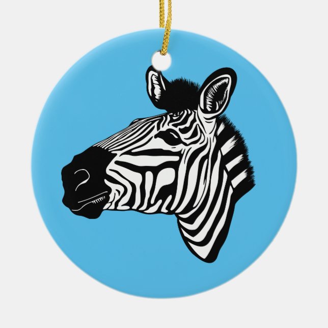 Ornamento De Cerâmica Zebra (Frente)