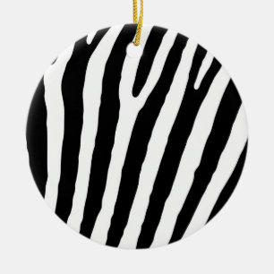 Ornamento De Cerâmica Zebra Animal Imprime Preto e Branco Natal