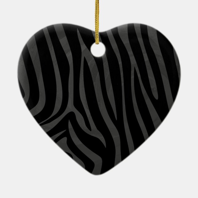 Ornamento De Cerâmica Zebra Black e Cinza (Verso)