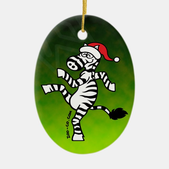 Ornamento De Cerâmica Zebra do Natal (Frente)