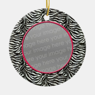 Ornamento De Cerâmica zebra impressão digital fotografia em chic Ornamen