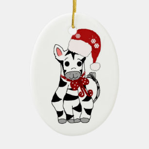 Ornamento De Cerâmica Zebra Natal