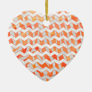 Ornamento De Cerâmica Zebra Orange e Impressão branco