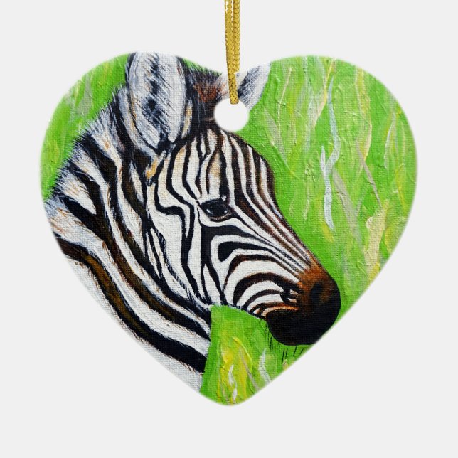 Ornamento De Cerâmica Zebra Painting (Frente)