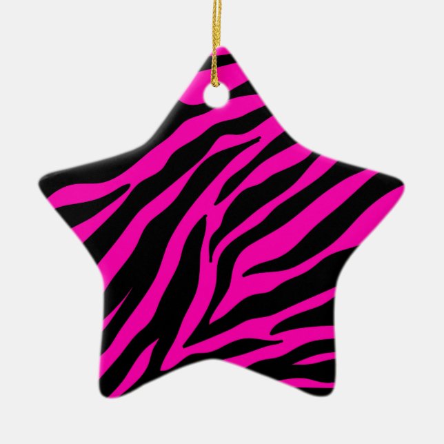 Ornamento De Cerâmica zebra rosa (Frente)