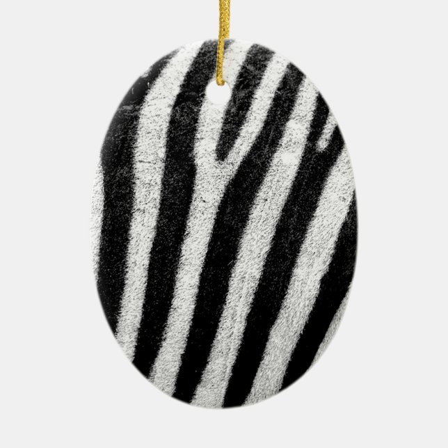 Ornamento De Cerâmica zebra Stripes (Frente)