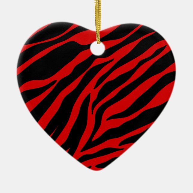Ornamento De Cerâmica zebra vermelha (Frente)