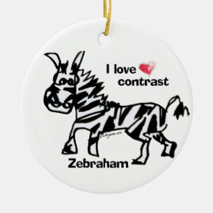 Ornamento De Cerâmica Zebraham - Eu adoro contraste