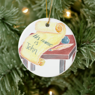 Ornamento De Cerâmica Zechariah e Elizabeth Jesse Tree