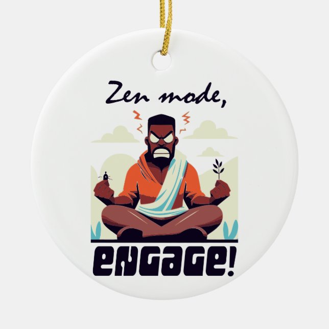 Ornamento De Cerâmica Zen Mode, Engage! ⚡ Adultação é uma falha (Frente)