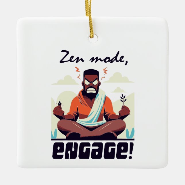 Ornamento De Cerâmica Zen Mode, Engage! ⚡ Adultação é uma falha (Frente)