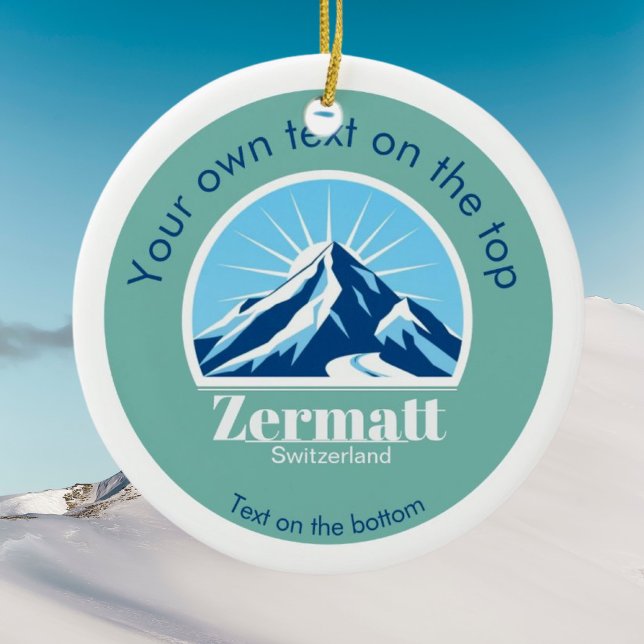 Ornamento De Cerâmica Zermatt Switzerland Christmas Ornament (Criador carregado)