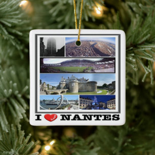 Ornamento De Cerâmica zFR133 NANTES "I Love", França,