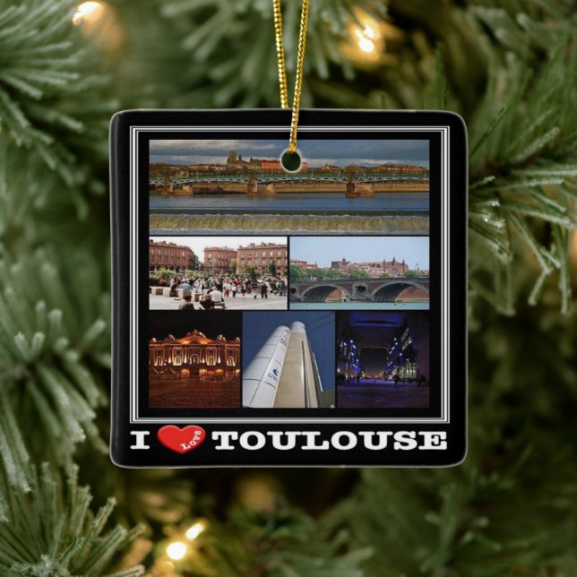 Ornamento De Cerâmica zFR137 TOULOUSE "I Love", França, (Árvore)