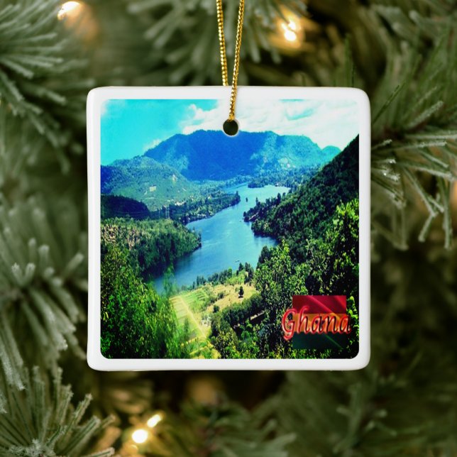 Ornamento De Cerâmica zGH006 GHANA, Volta Lake, África, (Árvore)