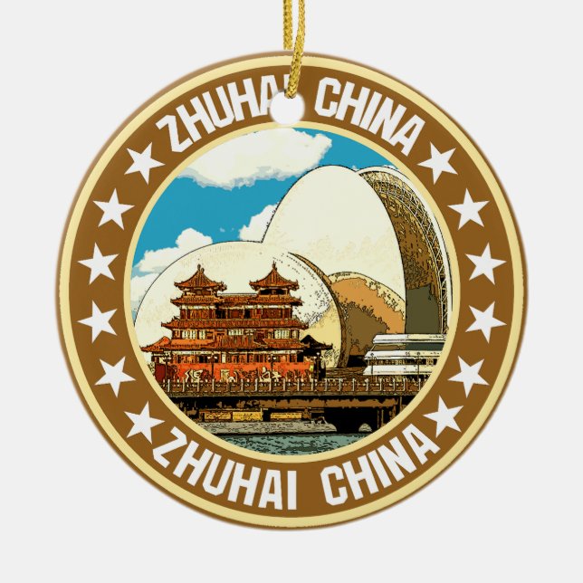 Ornamento De Cerâmica Zhuhai (Frente)