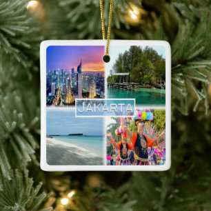 Ornamento De Cerâmica zID004 JAKARTA, Ilha Macan, Ilha Sepa,